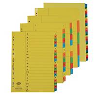 Bantex A4 Cardboard A-Z Index File Dividers - Pack of 1 Set Yellow