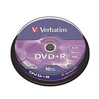 Verbatim DVD+R 4.7GB 可燒錄多功能影音光碟 - 筒裝10隻