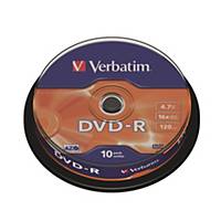 Verbatim DVD-R 4.7GB 可燒錄多功能影音光碟 - 筒裝10隻
