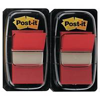 Post-it® Index tabs, rood, 25 x 44 mm, pak met 2 dispensers van 50 tabs