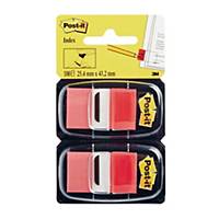 Post-It Index Dual Pack 25 X 44mm Red - 2 Dispensers of 50