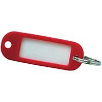 Key tags plastic red - pack of 20