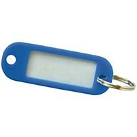 Porte-clés en plastique bleu - paquet de 20
