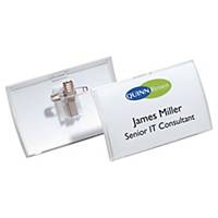Durable Click Fold Combi Clip Recycled Name Badge Holder - 54x90mm, Pack of 25