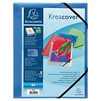 Krea Cover Präsentationsmappe mit 3 Klappen und Gummiband, transparent-blau