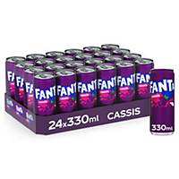 Soda Fanta cassis, le paquet de 24 sleek canettes de 33 cl