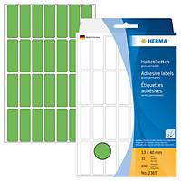Étiquettes auto-adhésives, Herma 2365, 13x40mm, papier, vert, emb. de 896 pièces