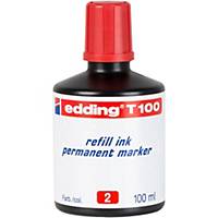 Tinta permanente de color rojo para marcadores EDDING