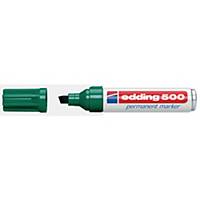 Permanent Marker Edding 500, angled tip, line width 2-7 mm, green