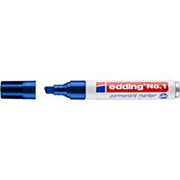 Marcador permanente Edding nº 1 - punta biselada 1-5 mm - azul