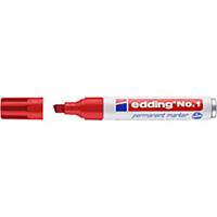 Marcador permanente Edding nº 1 - punta biselada 1-5 mm - rojo