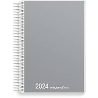 Kalender Mayland Basic 2650 00, dag, 2024, 11,7 x 17,1 cm, pp, grå