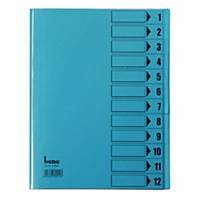 Sortierbuch Bene 12-teilig, A4, blau, Packung mit 10 Stück