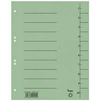 Bene Divider, Recycled Carton, A4, Numbered, Green, 100Pcs