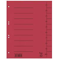 Bene Divider, Recycled Carton, A4, Numbered, Red, 100Pcs