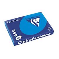 Clairefontaine Trophée 1886C gekleurd A3 papier, 80 g, intense blauw, 500 vel