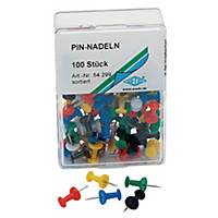 Wedo Pinnadeln 54299, Nadellänge: 12mm, farbig sortiert, 100 Stück
