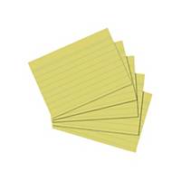 BX100 NEUTRAL INDEXCARD A5 RULED YELLOW