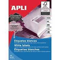 Caja de 200 etiquetas autoadhesivas APLI 1264 cantos rectos 210x148mm blancas