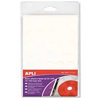 Pack de 35 botones adhesivos de espuma APLI para fijar CD/DVD s color blanco