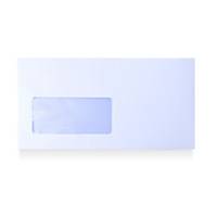 Caixa 500 envelopes americanos com janela - 115 x 225 mm - banda adesiva