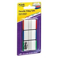 Post-it 686L-GBR Durable Tabs 3 Colors 1 inch x 1.5 inch