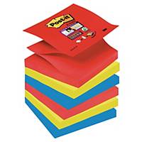 Pack 6 blocos 90 notas adesivas Z Post-it Super Sticky - cores Bora Bora