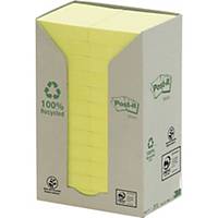 Post-It Recycled Notes Tower of 24 Pads Yellow 38X51mm