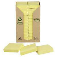 POST-IT RECYCLED NOTES TOWER OF 24 PADS PASTEL YELLOW 38 X 51MM