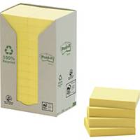 Post-it® Recycled Notes, Canary Yellow™, 24 blokke, 38 mm x 51 mm