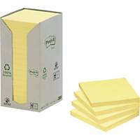 Post-it® Recycled Notes, Canary Yellow™, 16 blokke, 76 mm x 76 mm