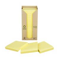 Post-It Recycled Notes Canary Yellow 76X76mm - 16 Pads