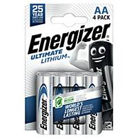 Energizer LR6/AA Ultimate lithium batterij, per 4 batterijen