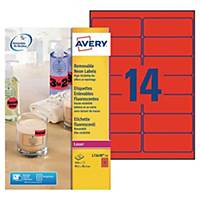Avery L7263R neon labels 99,1x38,2mm red - box of 350
