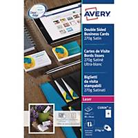 Avery C32026 cartes de visite laser  85x54mm 270g - mate - boîte de 250