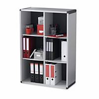 Office shelf Paperflow, 6 compartments, grey/grey
