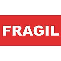 Rollo de 200 etiquetas con   Frágil   - 50 x 100 mm - rojo y blanco