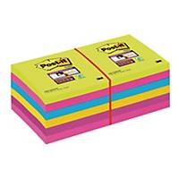 Foglietti Post-it® adesivo Super Sticky kit 12 blocchetti 76 x 76 mm ultracolor