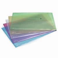 Assorted Pastel A3 Polypropylene Popper Wallets - Pack of 5