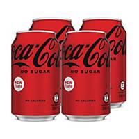Coca Cola 無糖可口可樂 330毫升 - 4罐裝