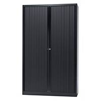 Cupboard high with 4 shelves 120 x 198 x 43 cm black