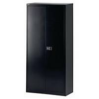 Bisley Universal cabinet, Hinged door, 4 levels,91,4x40x195cm (WxDxH), black