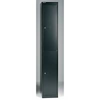 Bisley locker met 2 compartimenten, B 30,5 x H 180,2 x D 45,7 cm, zwart