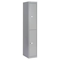 Bisley locker met 2 compartimenten, B 30,5 x H 180,2 x D 45,7 cm, lichtgrijs