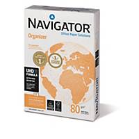 Caja 5 paquetes 500 hojas papel NAVIGATOR Organizer A4 80g/m2 2 taladros