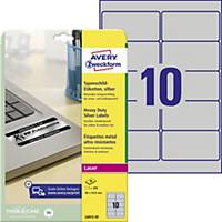 Avery L6012-20 Resistant Labels, 96 x 50.8 mm, 10 Labels Per Sheet