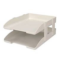 LEXTOP WHITE LETTER TRAY WITH RISER - PACK OF 2