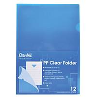 Bantex PP A4 L Shape Folder Blue - Pack of 12