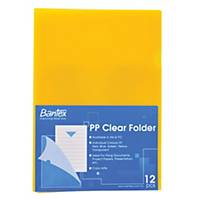 Bantex PP L Shape A4 Folder Yellow - Pack of 12