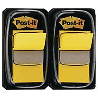 3M Index-Spender Post-it 680, mit 50 Haftstreifen, 43,2x25,4mm, gelb, 2 Stück